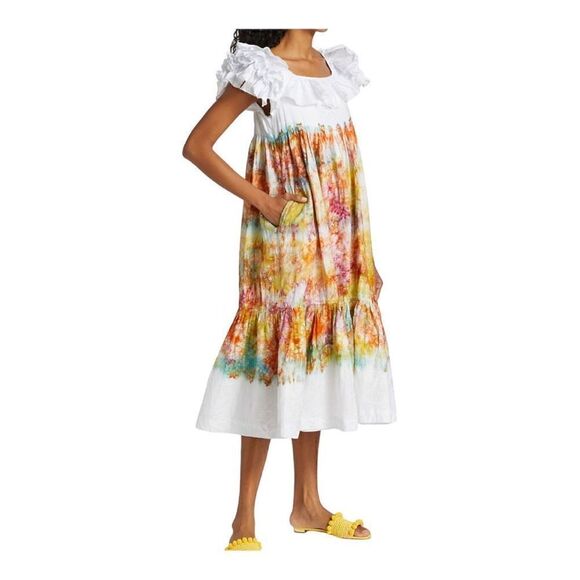BUSAYO FOLAKE printed Ruffle Dress Size Medium NWT - Picture 2 of 8